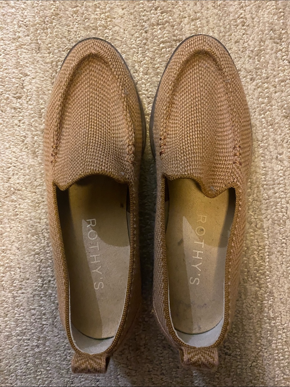 Rothy's Men's Brown Knit Slip-On Loafers